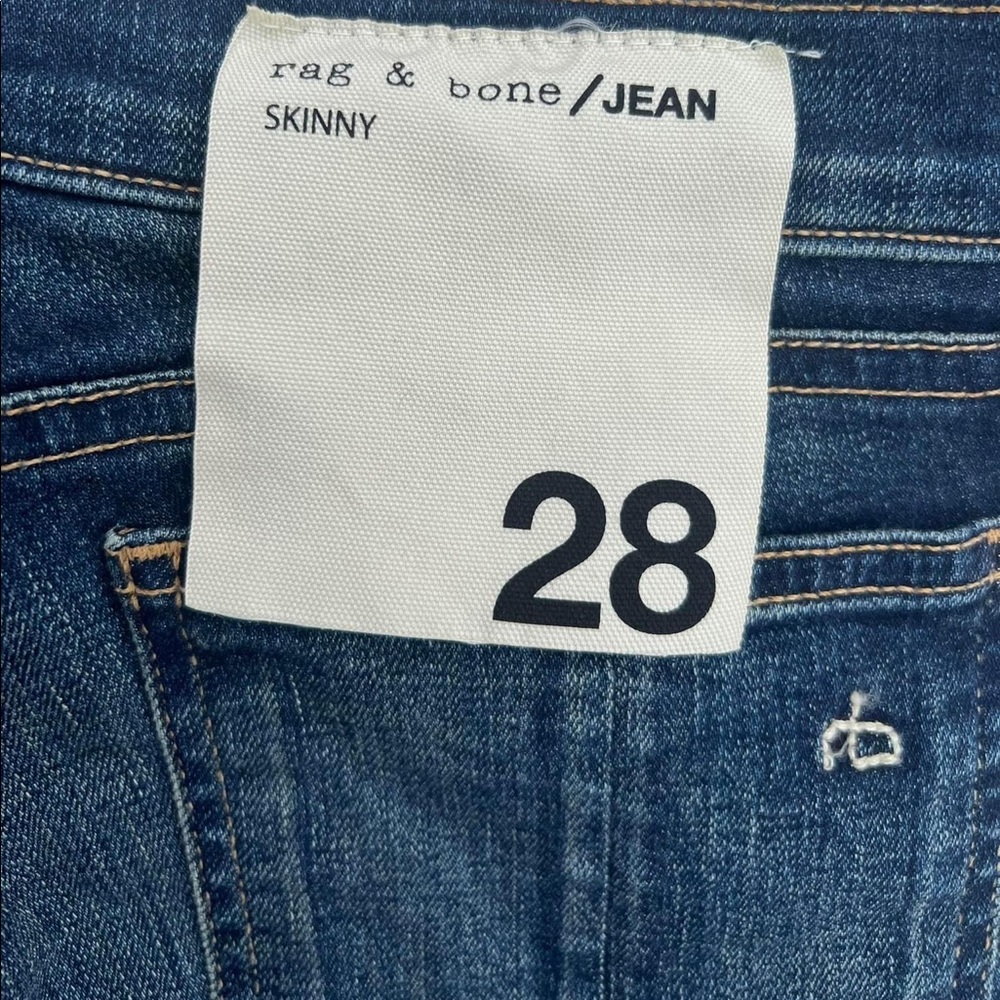 Rag & Bone Mid-Rise Medium Wash Skinny Jeans Size 28